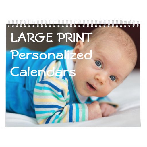 Large Print Personalized Calendars Zazzle