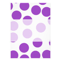 Large Purple Dots on White. Custom Invitation