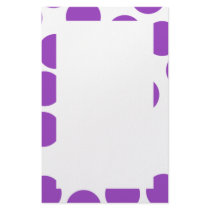 Large Purple Dots on White. Custom Customized Stationery