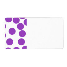 Large Purple Dots on White. Shipping Labels