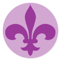 Large Purple or Violet Fleur de Lis Stickers