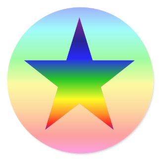 Large rainbow star stickers sheet sticker