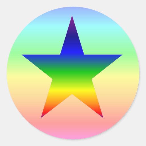 Large rainbow star stickers sheet Zazzle