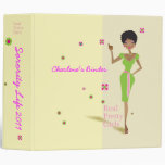 Large Real Pretty Pink and Green Sorority Binder