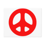 Large Red Peace Sign Postcard