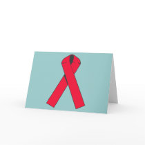 Large Red Ribbon for AIDS Awareness Card