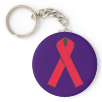 Large Red Ribbon for AIDS Awareness Key Chains