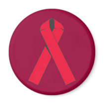 Large Red Ribbon for AIDS Awareness Refrigerator Magnet
