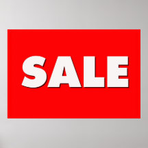 Large Red Sale Sign Print