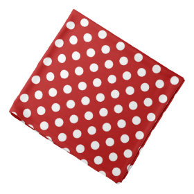 Large retro dots - red and white bandana