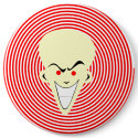Large Retro Toon Optical Illusion Hypnotizer Guy buttons by JuJuGarden Large Retro Toon Optical Illusion Hypnotizer Guy buttons