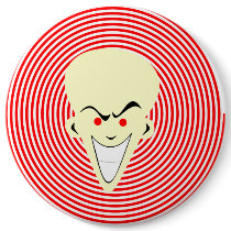 Large Retro Toon Optical Illusion Hypnotizer Guy buttons