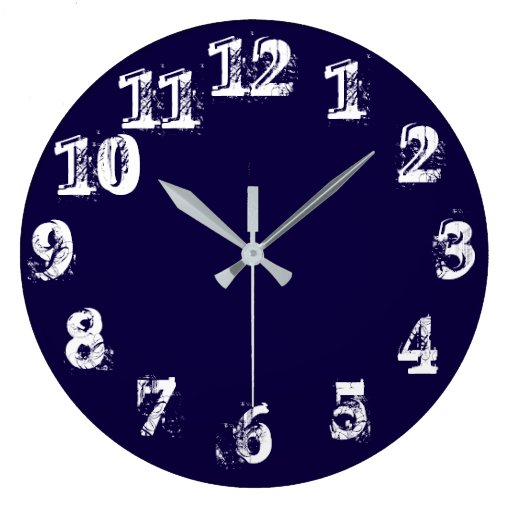 Large Round Navy Wall Clock Zazzle
