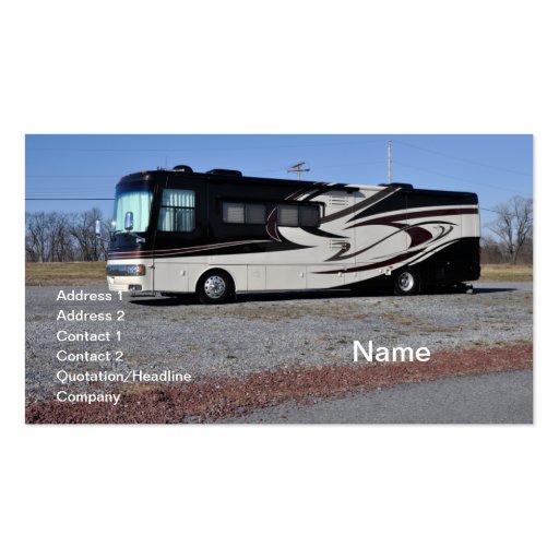 large RV or recreational vehicle Business Card Templates