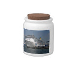 Large ship satcked in port candy dish