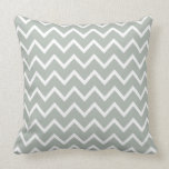 Large Silver Gray Chevron Pillow