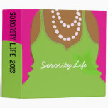 Large Sorority Pink and Green Binder 2"