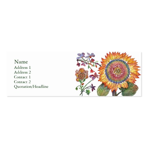 Large Sunshine Flower Profile Card Business Card Templates