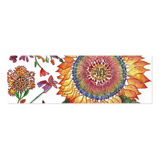 Large Sunshine Flower Profile Card Business Card Templates (back side)