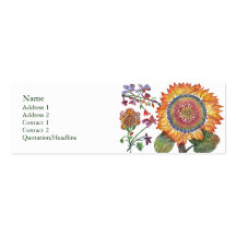 Large Sunshine Flower Profile Card Business Card Templates