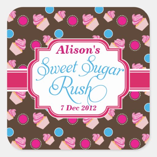 Large Sweet Sugar Rush Cute Cupcake Stickers Zazzle 
