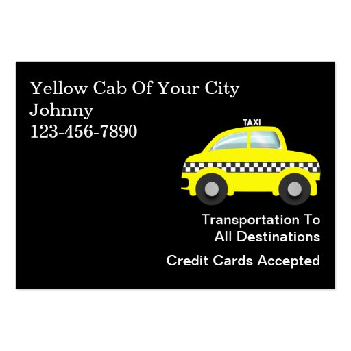 Large Taxi Business Cards (front side)