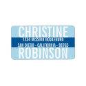 Large type bold navy blue color stripe modern label