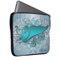 Large Urban Teal Fantasy Pegasus Laptop Sleeve