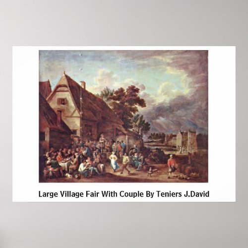 Large Village Fair With Couple By Teniers J.David Posters