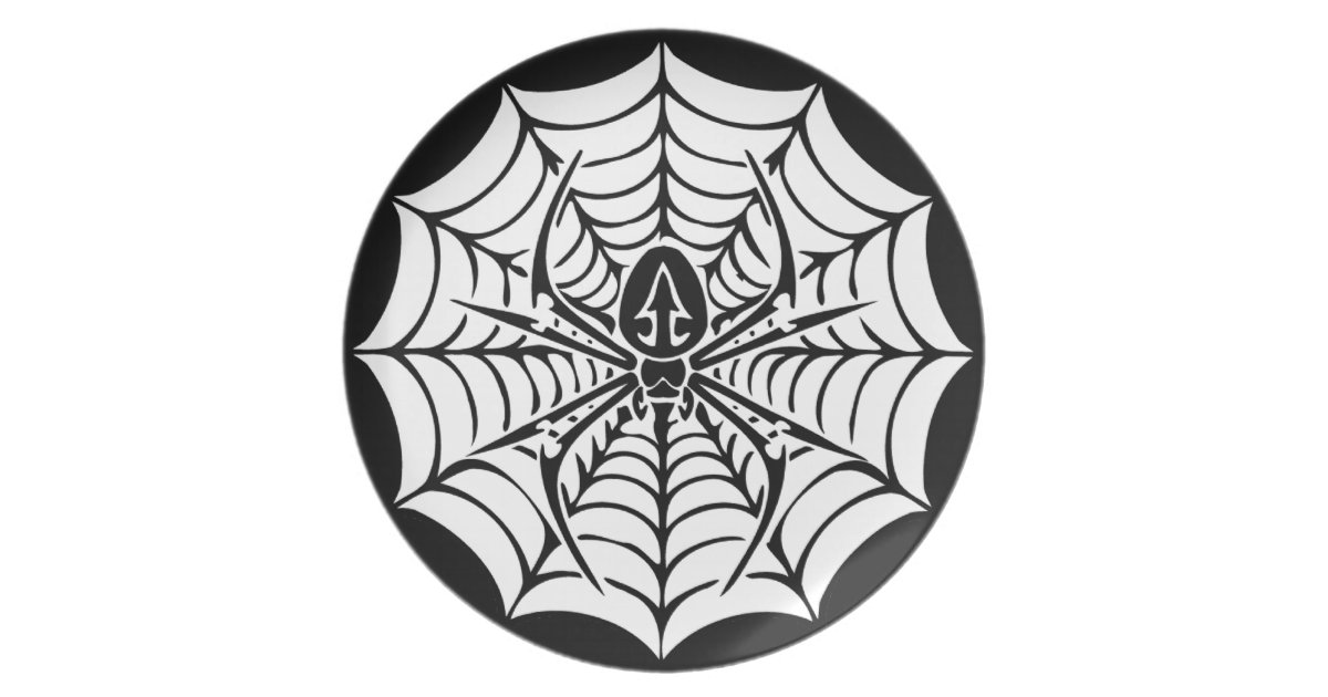 large-web-with-spider-dinner-plate-zazzle