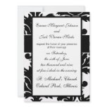 large white and black bold damask design custom announcements