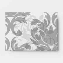 large white and black bold damask envelope