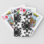 large white and black bold damask playing cards