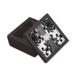 large white and black bold damask premium trinket box