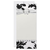 large white and black bold damask custom rack card