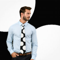 Large White Dots on Black Background Tie by strictlyties Large White Dots on Black Background Tie