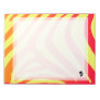 Large Yellow, Orange, Pink Zebra Heart Notepad