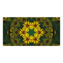 Large Yellow Wildflower Kaleidoscope Art 10 photo cards
