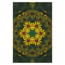 Large Yellow Wildflower Kaleidoscope Art 10 stationery