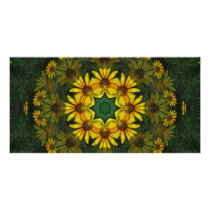 Large Yellow Wildflower Kaleidoscope Art 11 photo cards