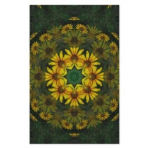 Large Yellow Wildflower Kaleidoscope Art 11 stationery