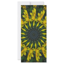 Large Yellow Wildflower Kaleidoscope Art 12 rack cards