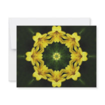 Large Yellow Wildflower Kaleidoscope Art 1 invitations