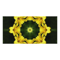 Large Yellow Wildflower Kaleidoscope Art 1 photo cards