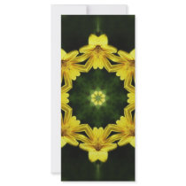 Large Yellow Wildflower Kaleidoscope Art 1 rack cards