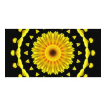 Large Yellow Wildflower Kaleidoscope Art 2 photo cards