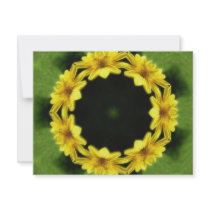 Large Yellow Wildflower Kaleidoscope Art 3 invitations