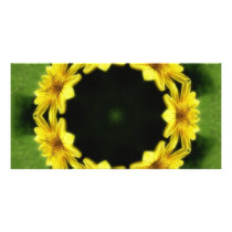 Large Yellow Wildflower Kaleidoscope Art 3 photo cards