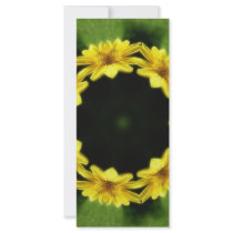 Large Yellow Wildflower Kaleidoscope Art 3 rack cards
