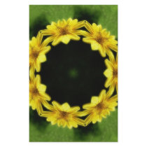 Large Yellow Wildflower Kaleidoscope Art 3 stationery